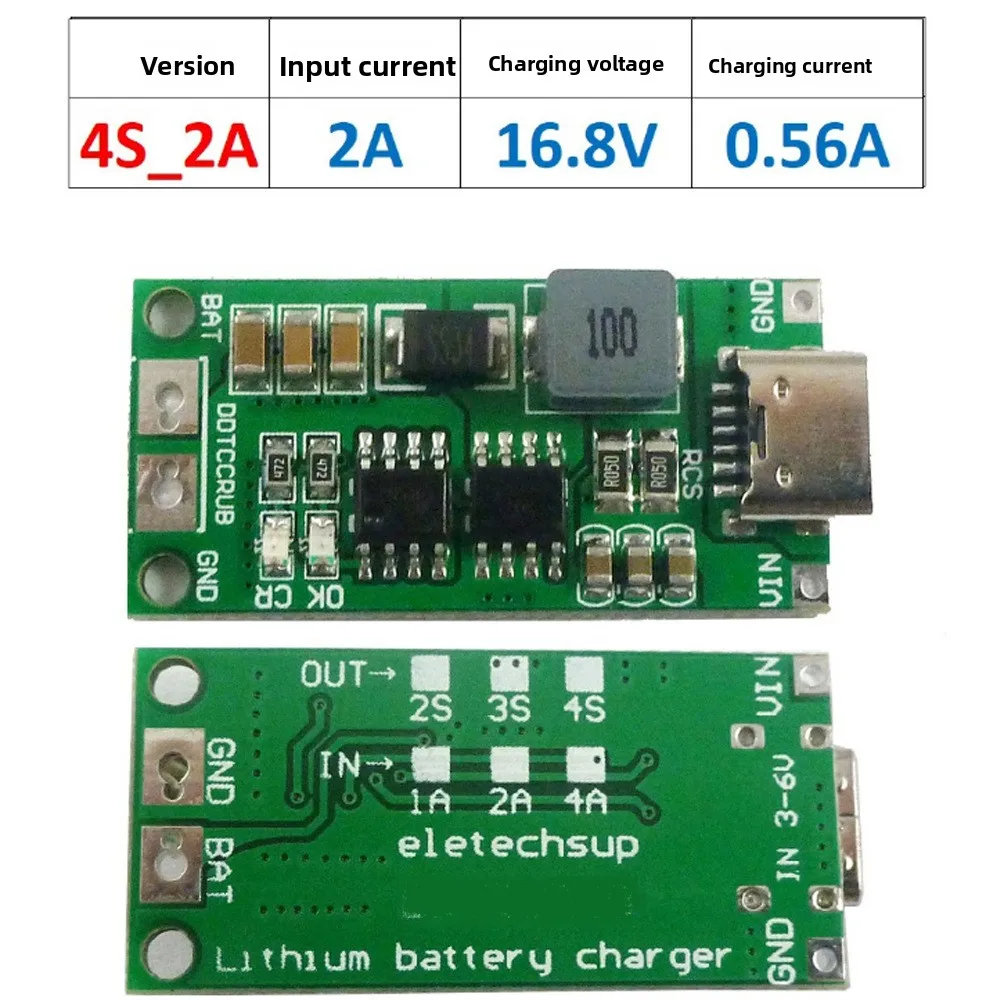 Multi-Zellen 2S 3S 4S Typ-C auf 8,4V 12,6V 16,8V Step-Up-Boost-LiPo-Polymer-Li-Ion-Ladegerät für 7,4V 11,1V 14,8V 18650 Lithium-Akkus – Detail 8