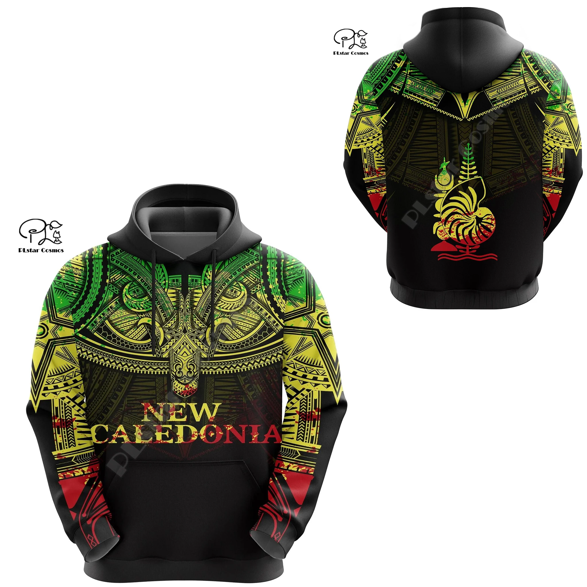 

New Caledonia French Polynesian Country Flag Tribal Culture Retro Tattoo Tracksuit Men/Women 3DPrint Casual Pullover Hoodies X11