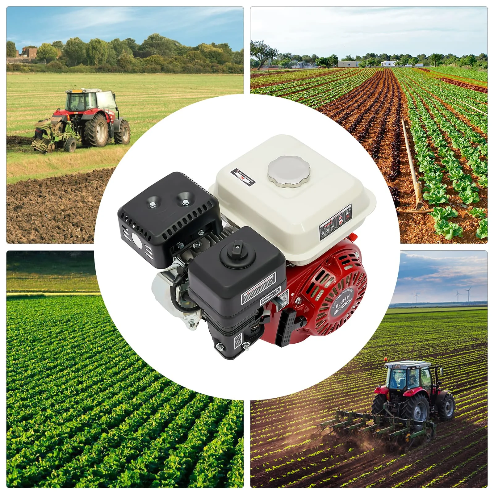 4 السكتة الدماغية 6.5HP GX160 محرك الغاز تبريد الهواء 3kw 3600r/min تبريد فعال انخفاض استهلاك الوقود