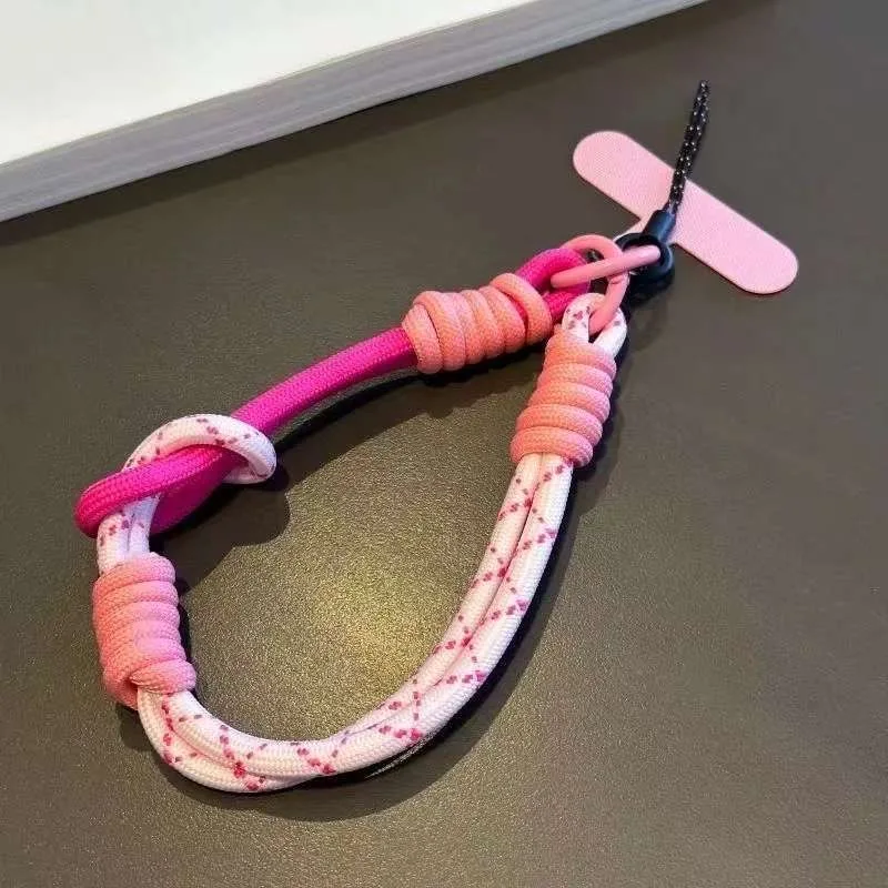 5 قطع ملونة المنسوجة قصيرة الهاتف الحبل معصمه مزدوجة حبلا آمنة المشبك حلقة رئيسية سلسلة المحمول الناقل #2