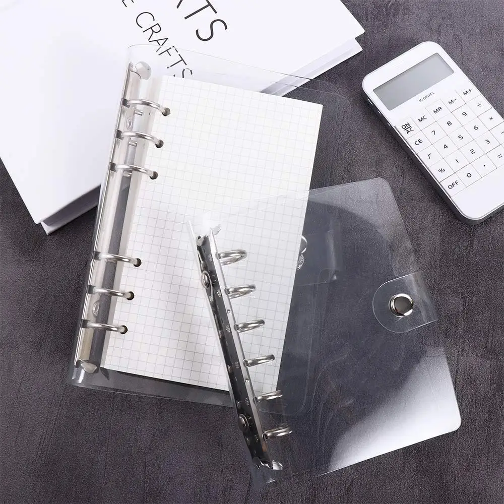 Agenda A4/A5/A6/A7 Transparent Clip File Plastic Binder Notebook Loose Leaf Ring Planner