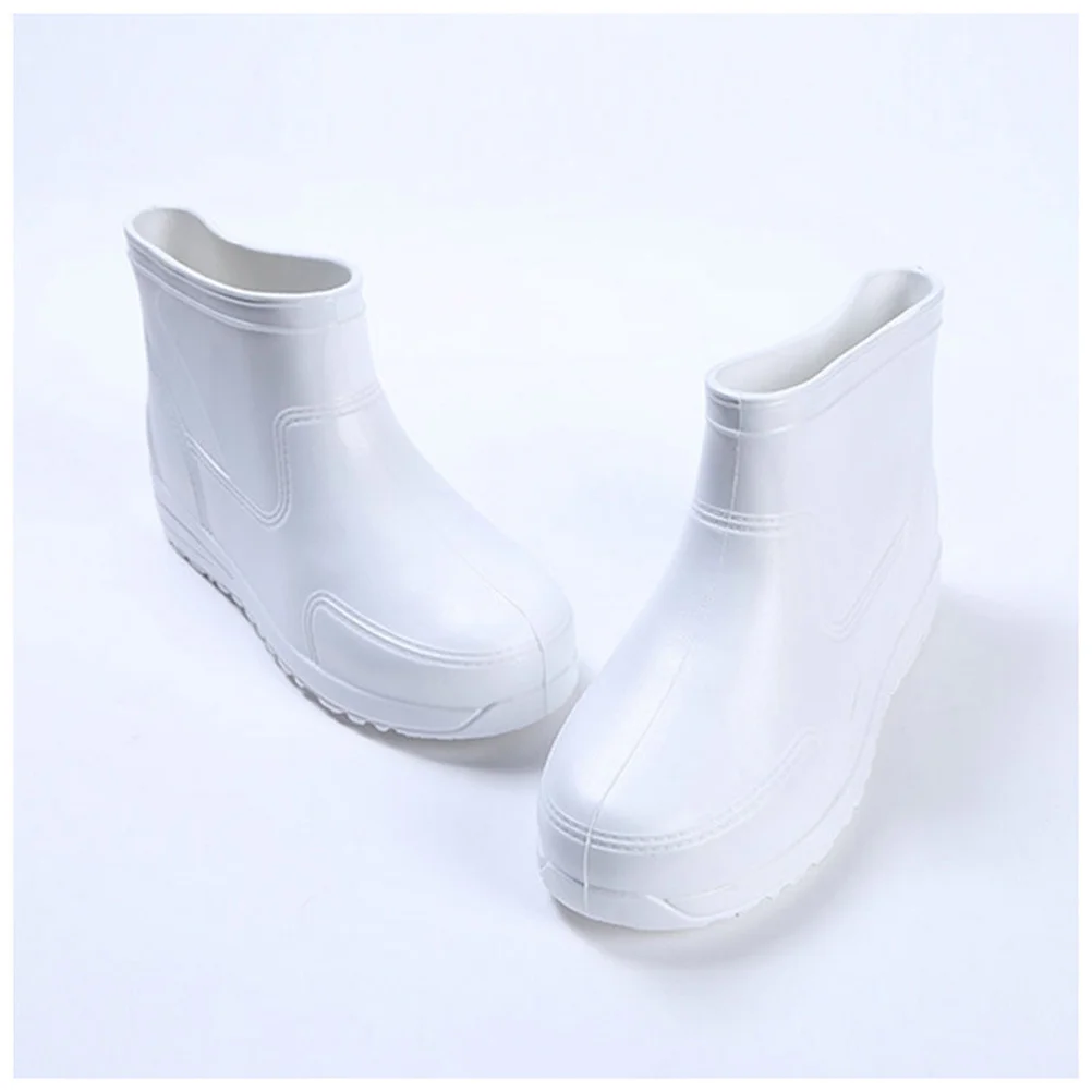 1 ペアの滑り止めレインシューズ円形つま先デザイン凹凸ソール濡れた床での安定した歩行ホテルの研究室での使用サイズ 43