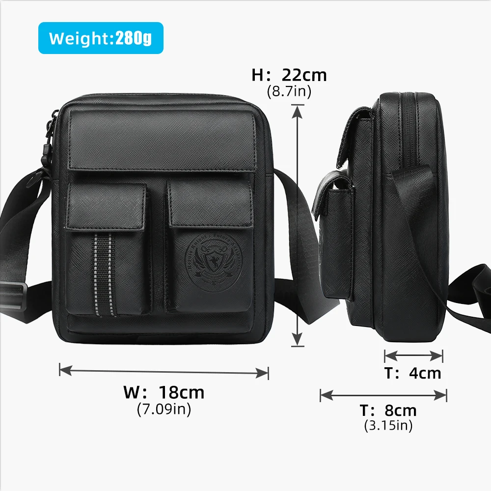 HK-Luxo Crossbody Messenger Bags for Men, Casual iPad Bag, alta qualidade, resistente à água, Oxford Side Bag, 7,9\