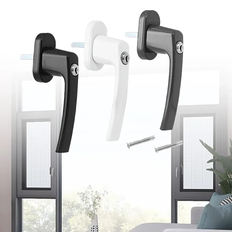 Plastic-Steel Inward-Opening Window Drive Handle, Casement Window Pull Lock, Sliding Door and Window Lock