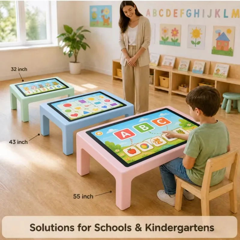 Custom Logo Kids Smart Touch Screen Game Table 10-Point Waterproof IP65 Interactive Learning Table School Education Elevator
