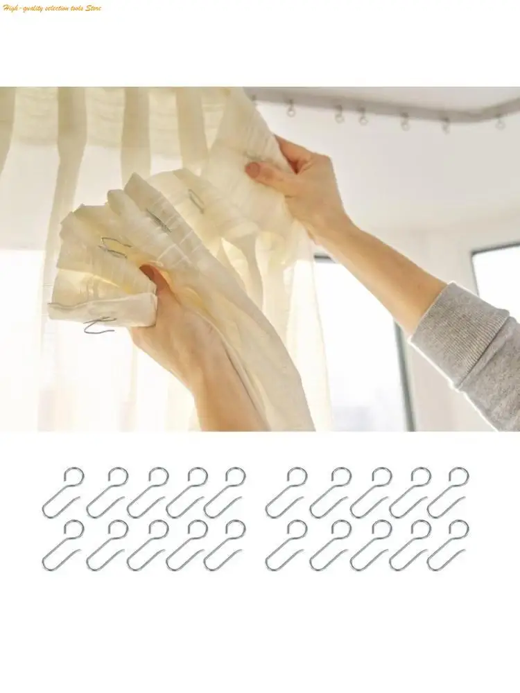 203F Convenient Metal S Hooks for Curtain Hangings Track Drapery Hook Pin Hangers