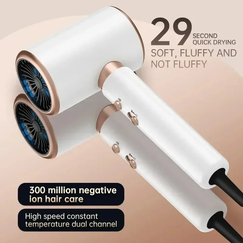 

Suitable for Home Salons. Hair Dryer, High-Speed Electric Turbine Airflow, Low Noise, Constant Temperature and Quick Drying