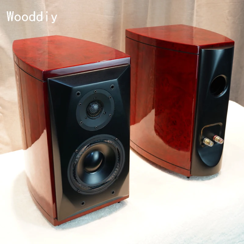 Wooddiy 6.5 Inch One Pair Speaker Cabinet Two-way Shell Waist Drum Radian HIFI DIY Speaker Gloss Painting