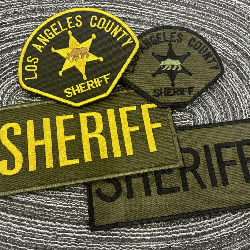 Security Identification Costume Badge For Vest Jacket US SHERIFF Patches With Hook&Loop Tactical Embroidered Patch Morale Emblem