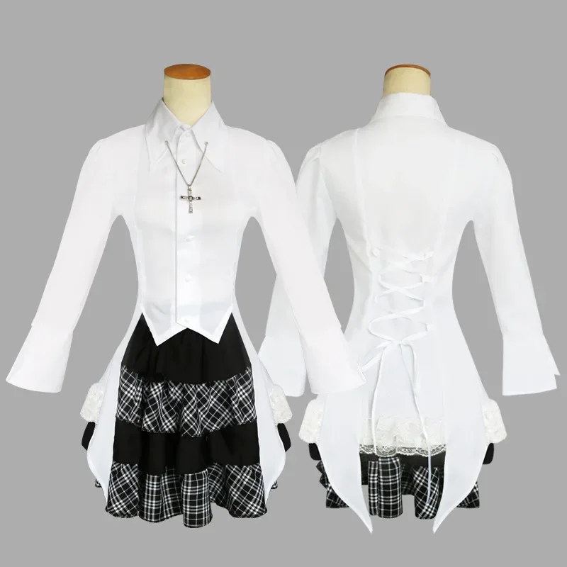 Yosuga no Sora Anime Cosplay Costume pour femme, haut sucette douce japonaise + jupe à carreaux, fête d'Halloween