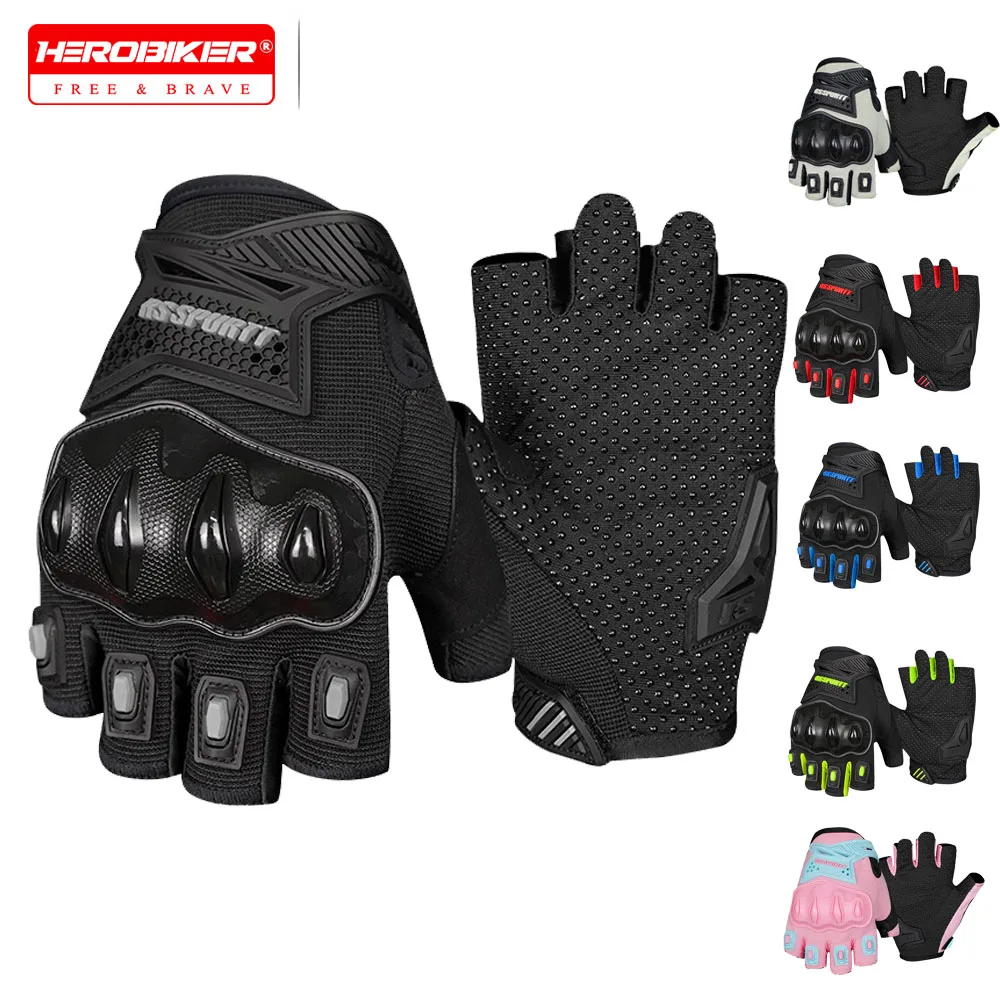 

Motorcycle Gloves Sports Cycling Gloves Half Finger Shockproof Cycling Motorcycle Anti-Fall GlovesTactical Half-Finger Gloves
