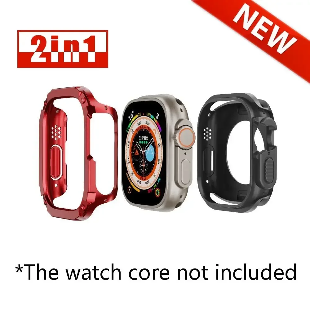 �y�Z�[�����z2 in 1 �ی�P�[�X Apple Watch Ultra 2 49mm 9 8 7 654 Se �A�[�}�[�o���p�[�����h�~�V�F�� Iwatch �V���[�Y 40mm 41mm 44mm 45mm