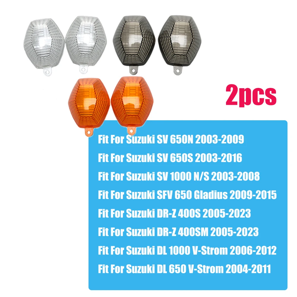 

pair For SV 650N 650S 1000 N/S SFV 650 Gladius DR-Z 400S 400SM DL 1000 650 V-Strom Motorcycle Turn Signal Light Lens Cover