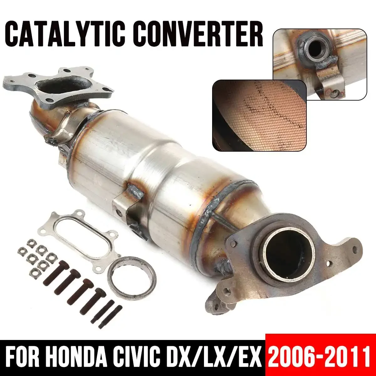 Catalytic Converter for Honda Civic DX/LX/EX 2006 - 2011 2010 2009 1.8L Stainless Steel Exhaust Pipe Manifold Car Accessories