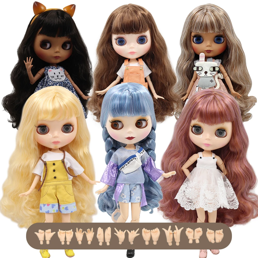 ICY DBS Blyth – Poupée Articulée avec Visage Blanc, Brillant, Noir, Givré, Jouet pour Fille avec Mains Supplémentaires, AB et Panneau, DIY, 1/6 Joint