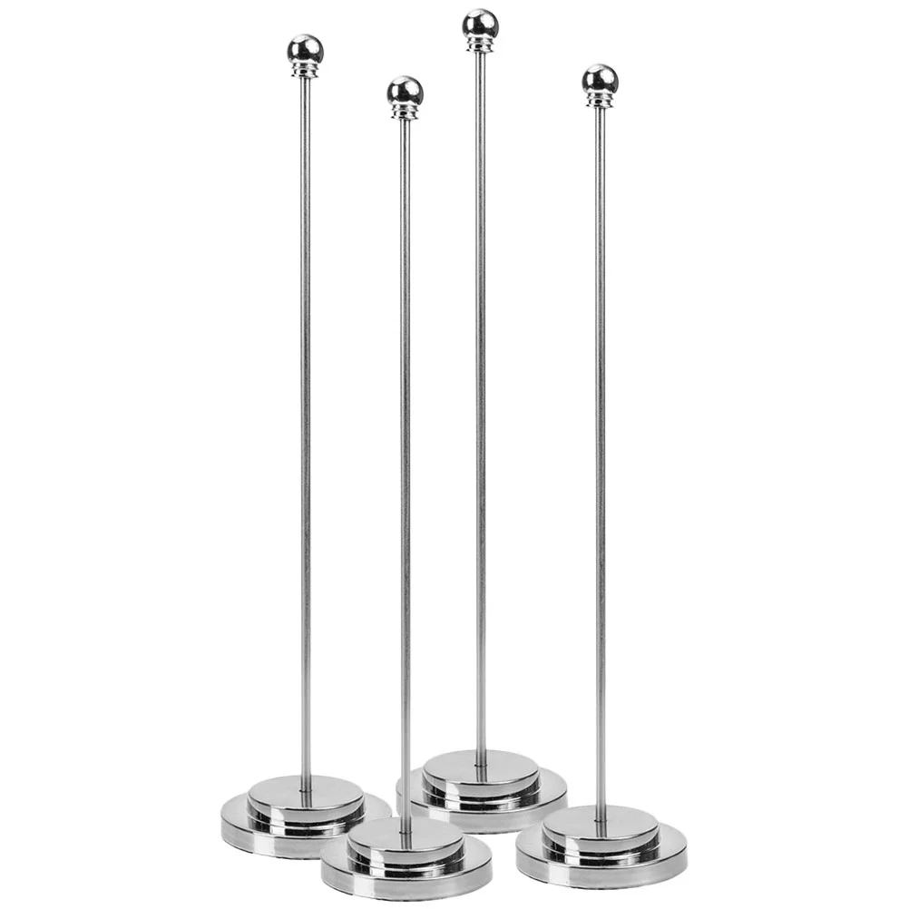 

4 Pcs Table Flag Pole Tabletop Flagpoles Desktop Stand Office Holder Wear-resistant Base Mini Bracket Plastic