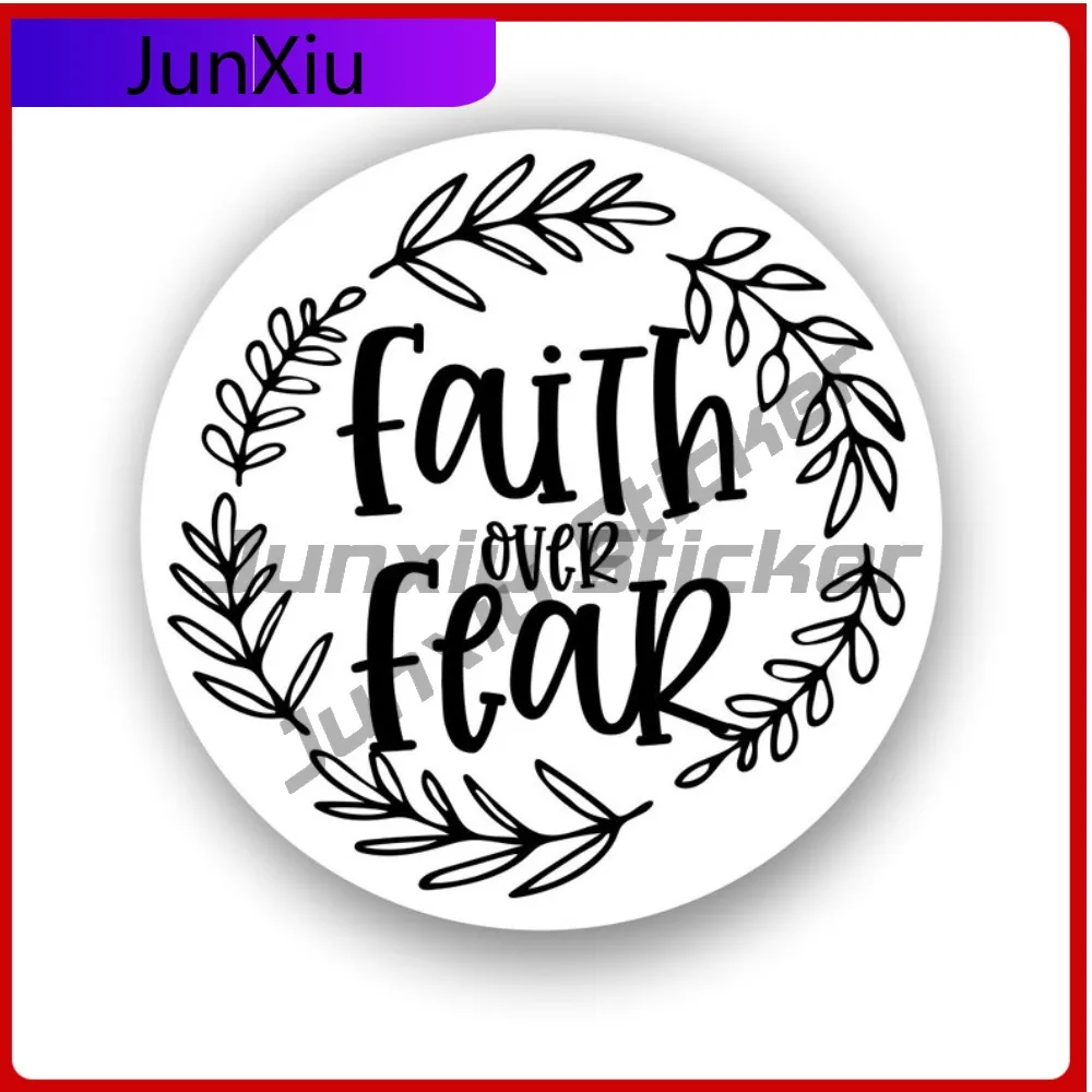 

Faith Over Fear Sticker Cover Scratches Decoration Decal For Car Suv Camper Windshield Bumper Truck Window Laptop Hydro Flask