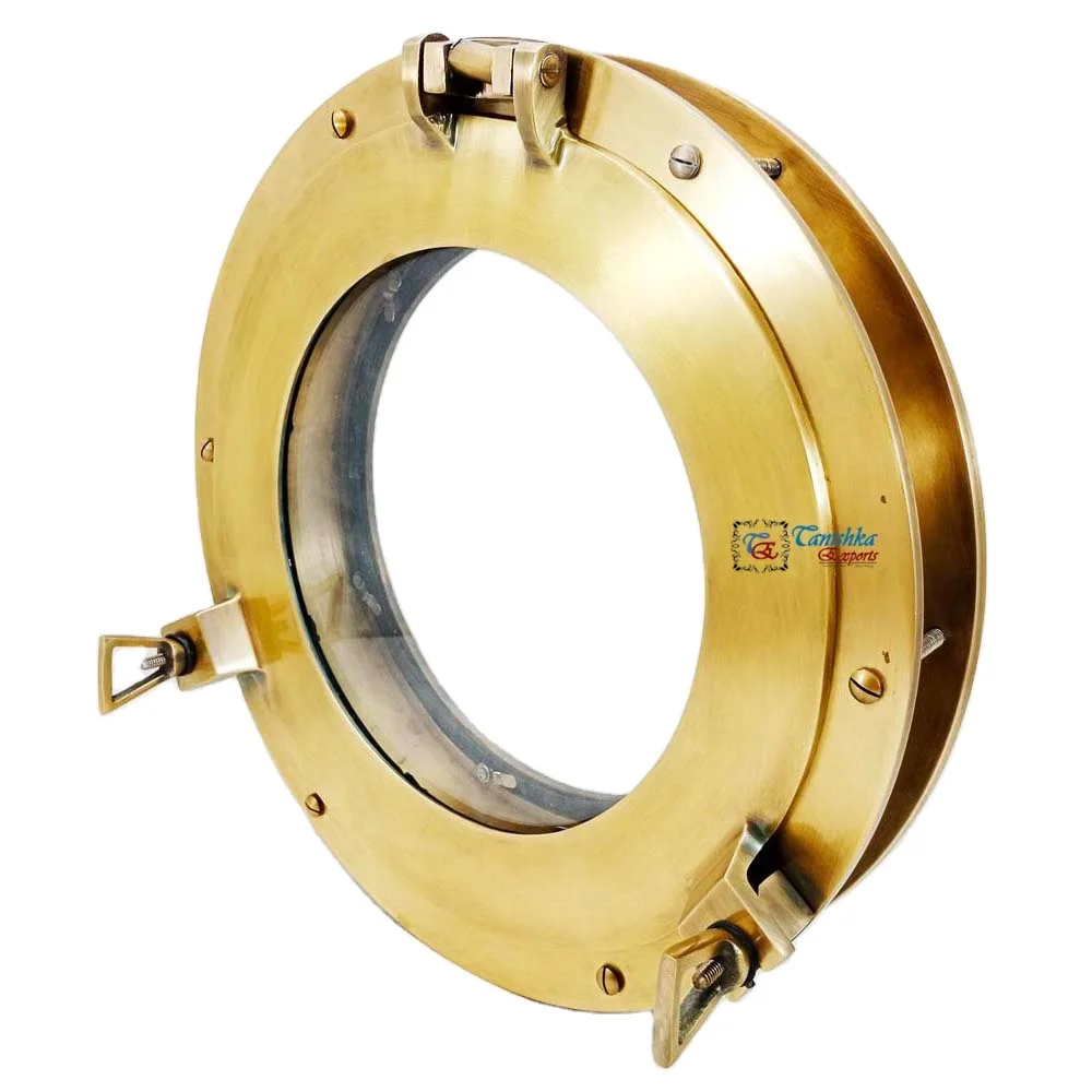 

Maritime Canal Boat Porthole Window Brown Door Window Glass Porthole Metal Made Home Decor Ship Window Wall Porthole
