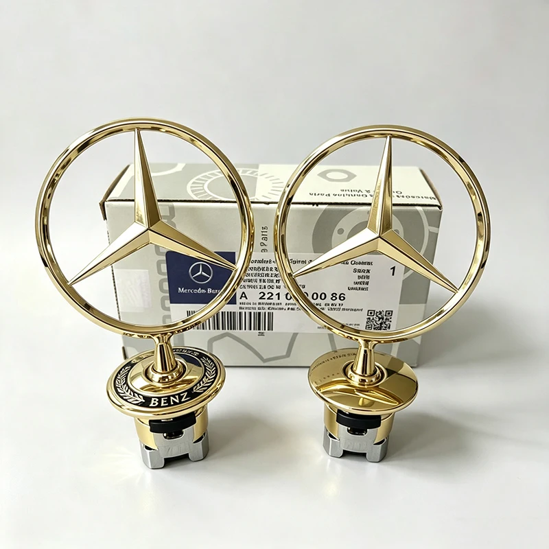 Mercedes Benz Hood Star Ornament Front Bonnet Standing Emblem Metal Car Hood Badge for AMG W202 W203 W204 W208 W210 W220 W221 view 5