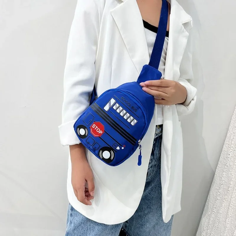 Bolso de pecho de coche de dibujos animados para niños, bolsa de mensajero bonita, mochila para salir de bebé, bolso de cintura para niñas