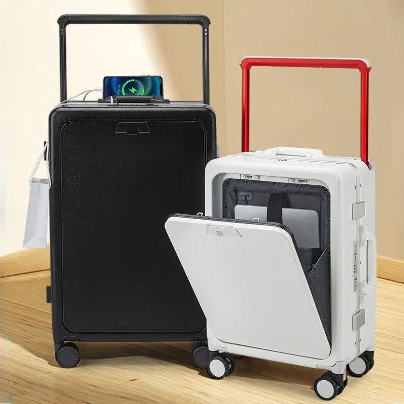 New Wide Trolley Suitcase Large-capacity Travel Trolley Case High-value Aluminum Frame Password Case Durable Trolley Case