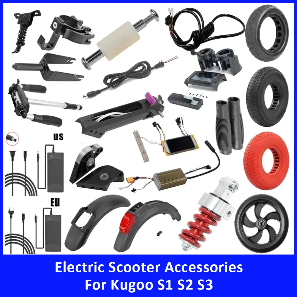

Scooter Accessories for KUGOO S1 S2 S3 Controller Dashboard Charger Tire Mudguard Foot Support Front Fork Hook Replacement Parts