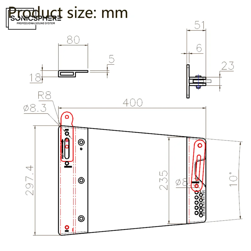 SonicSphere 10 Inch Professional Speaker Aluminum Line Array 3 Point Loading for Live Sound Entertainment