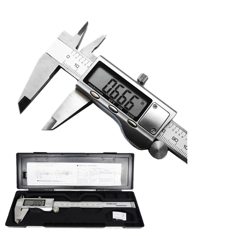 0-6 Inches Tool Vernier Caliper Pachymeter Stainless Electronic Digital Precision Metric Schuifmaat Dijital Kumpas