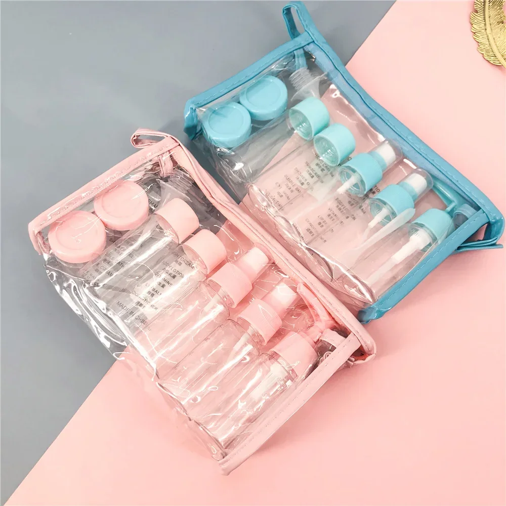10 pz/set da viaggio mini trucco cosmetico crema per il viso bottiglie di plastica trasparente vuoto trucco contenitore accessori da viaggio