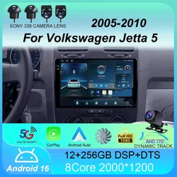 Android 16 Car Radio Carplay Auto For Volkswagen Jetta 5 2005 2006 2007 2008 2009 2010 GPS Multimedia Player 4G Head Unit Stereo