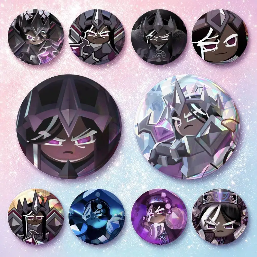Cartoon Dark Cacao Cookie Badges 25 32 44 58 75 Mm Round Cosplay Pin Bag Decor Fans Collect Friends Gifts Brooch Souvenir