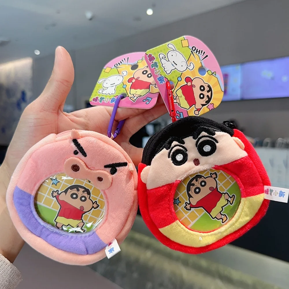 Genuino Crayon Shin-Chan monedero de felpa llavero estudiante auriculares portátiles Cable de datos bolsa de almacenamiento bolsa regalos para niñas