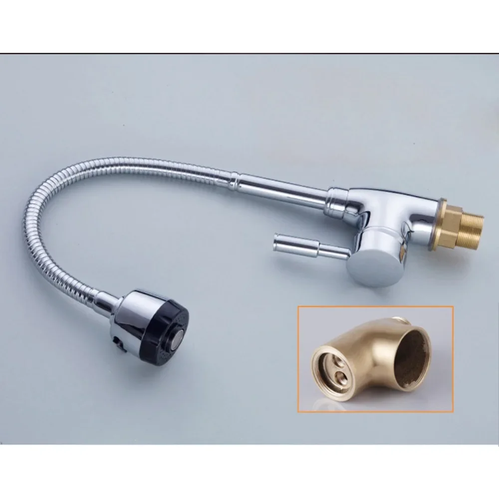 

Медный кухонный смеситель с одной ручкой, поворотный, универсальный, для горячей и холодной воды, с выдвижным изливом, современный дизайн