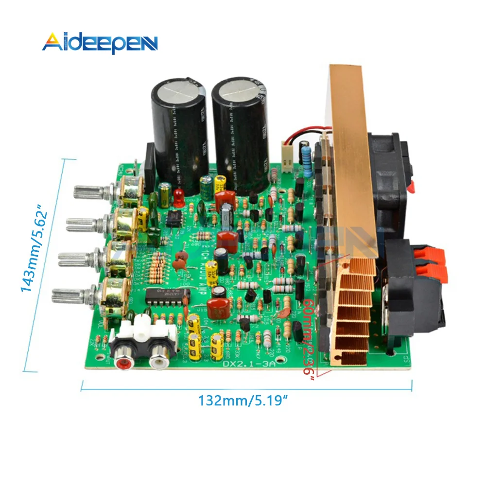 3x80W DX-2.1 Channel High Power Amplifier Board 120W Subwoofer Speaker Amplifier Board for Speaker Theater DIY Speakers