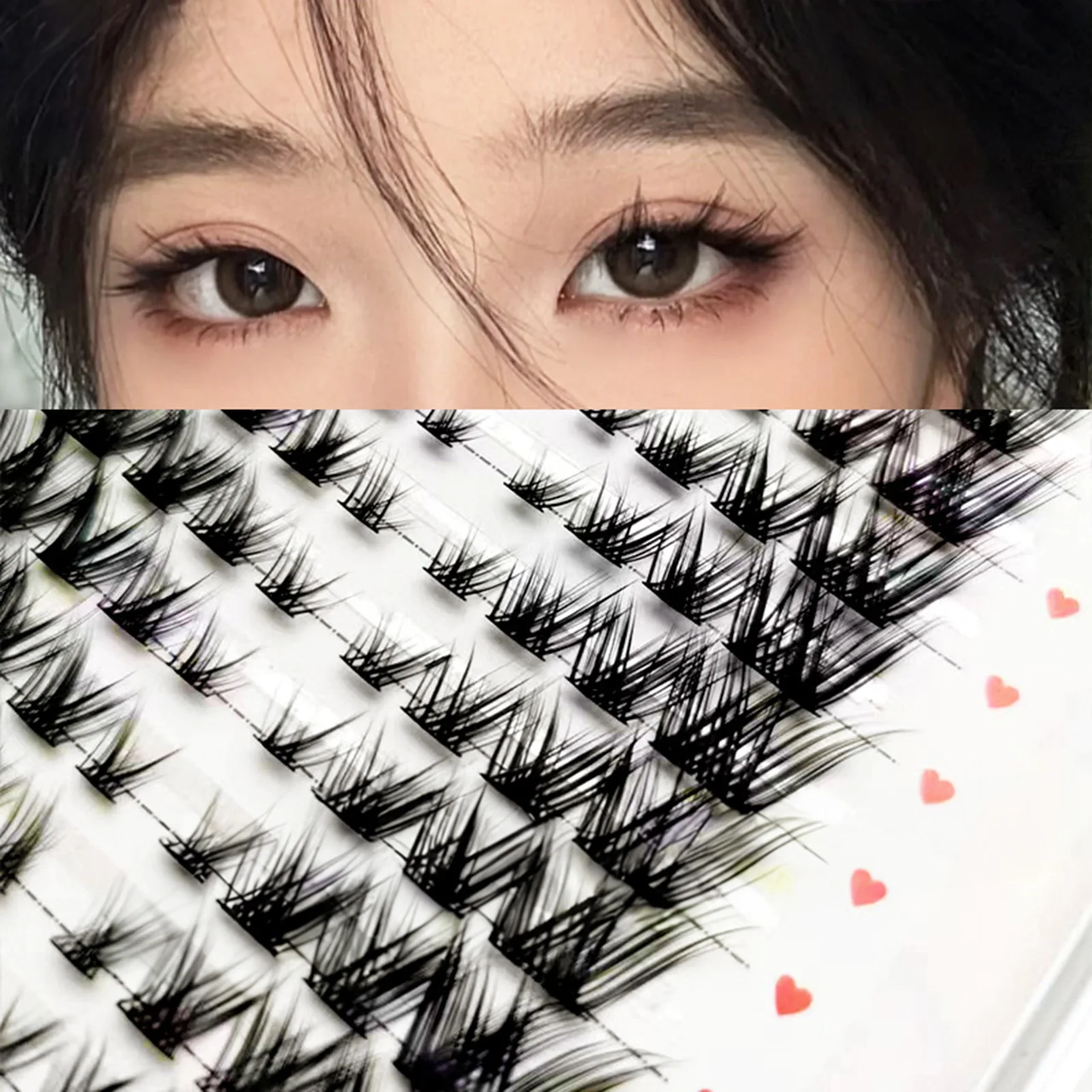 32 صفًا من الثعالب رموش زائفة على شكل حرف L رموش صناعية على الطراز الأوروبي Wispy طول مختلط ملحقات رموش طبيعية