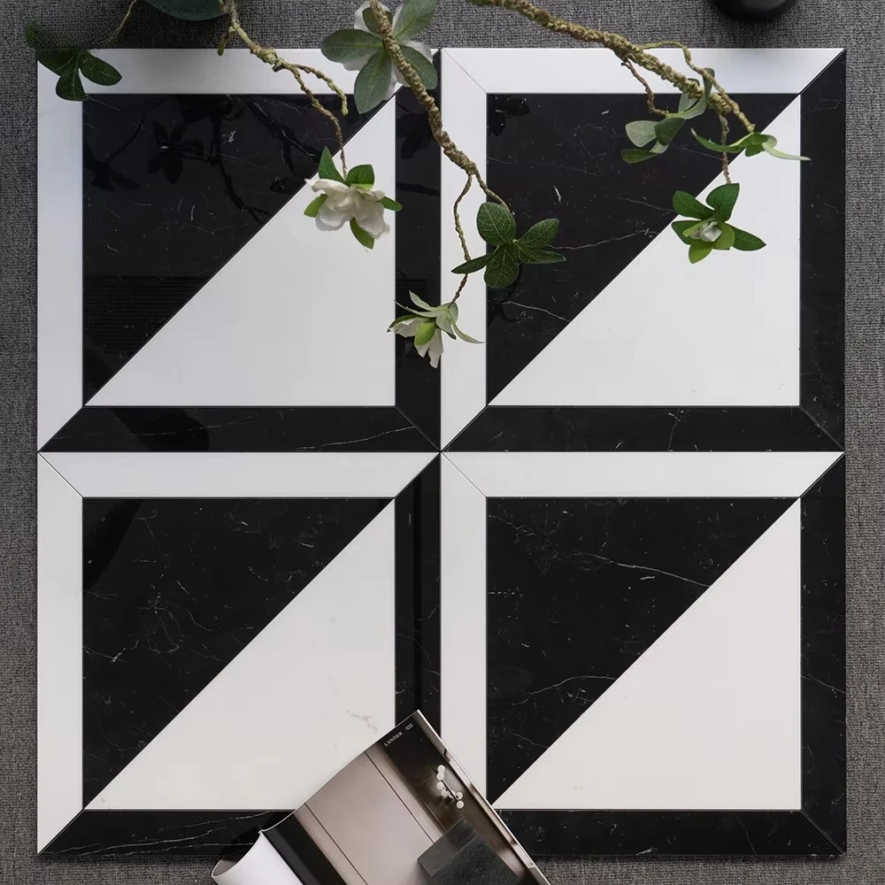 

New water jet marble mosaic tile kitchen bathroom floor marble floor tile parquet floor villa decoration luxury