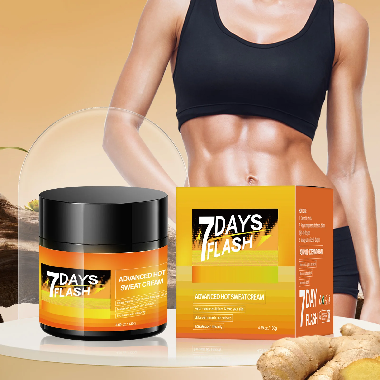 

Ginger Cream Skin Firming Smoother Tightening Cream for Leg Body Hydrating & Elasticity-Boosting Reduces Fine Lines 130G
