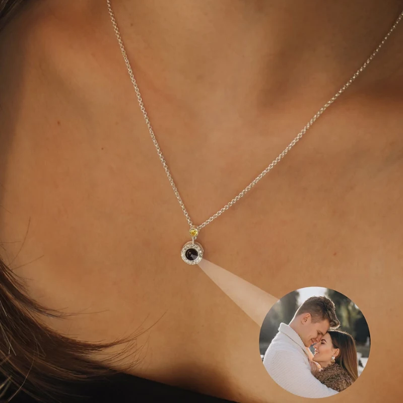 

Custom Picture Inside Jewelry for Valentine Day Gift, Personalized Photo Projection Necklace Custom Photo Projection Necklace