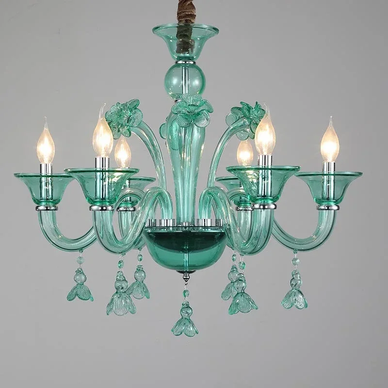 

VIOLET European Pendent Lamp Green Candle Lamp Luxury Art Living Room Restaurant BedroomVilla Hotel KTV Chandelier