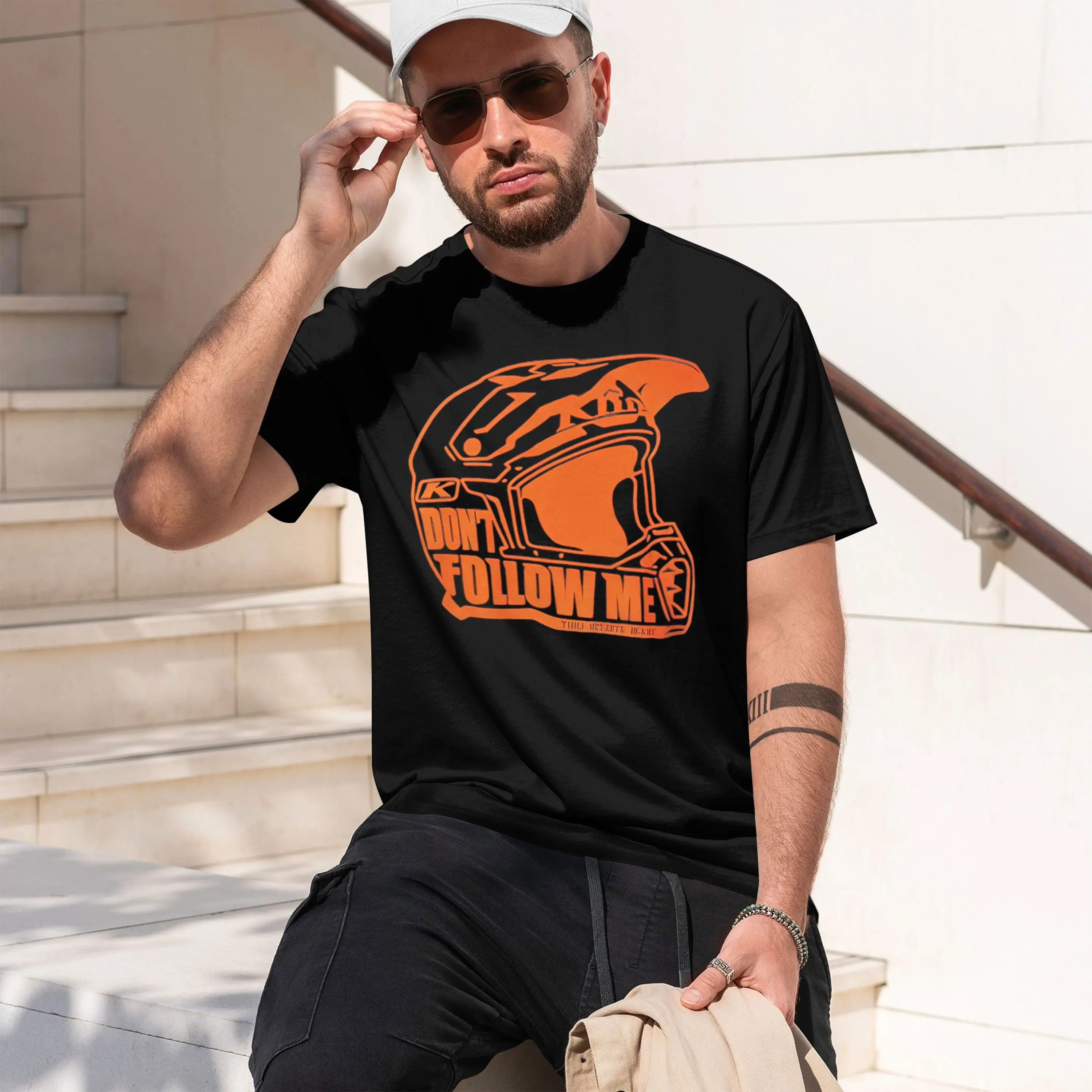 nt Follow Me Motocross Helmet Warning -Road Riding Alert Bold r Statement Womens clothing men's crew neck t-shirt 2026 New Model