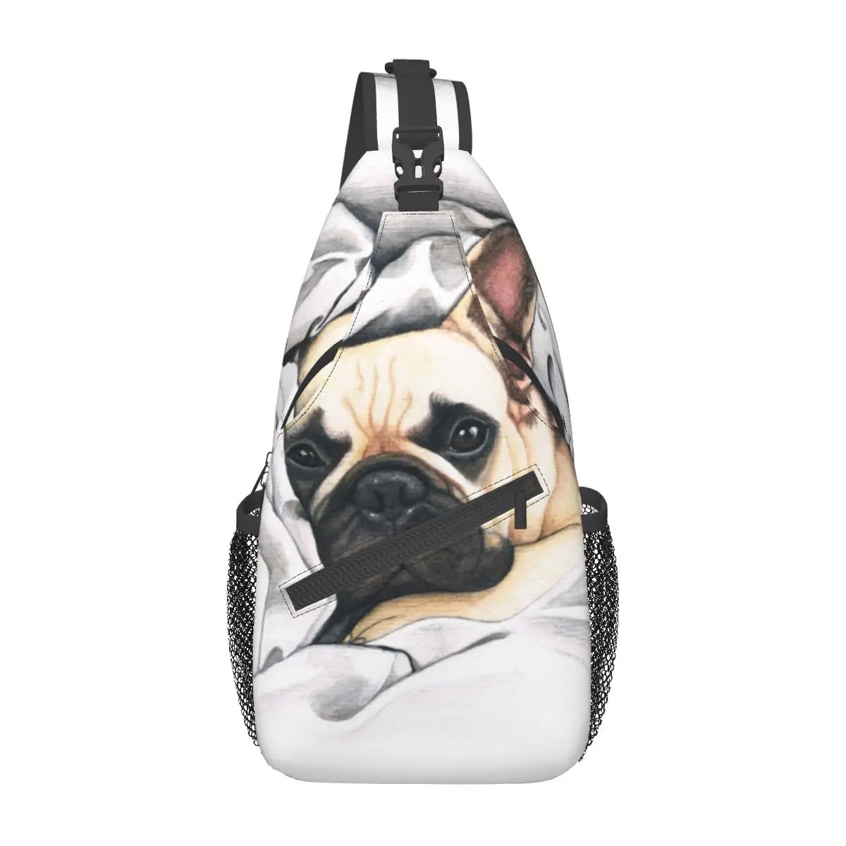 Französisch Bulldogge Hunde liebhaber Cross body Schulter taschen Männer Frauen Brusttasche Tier Schulter Rucksack Tages rucksack zum Wandern Reise Fahrrad tasche