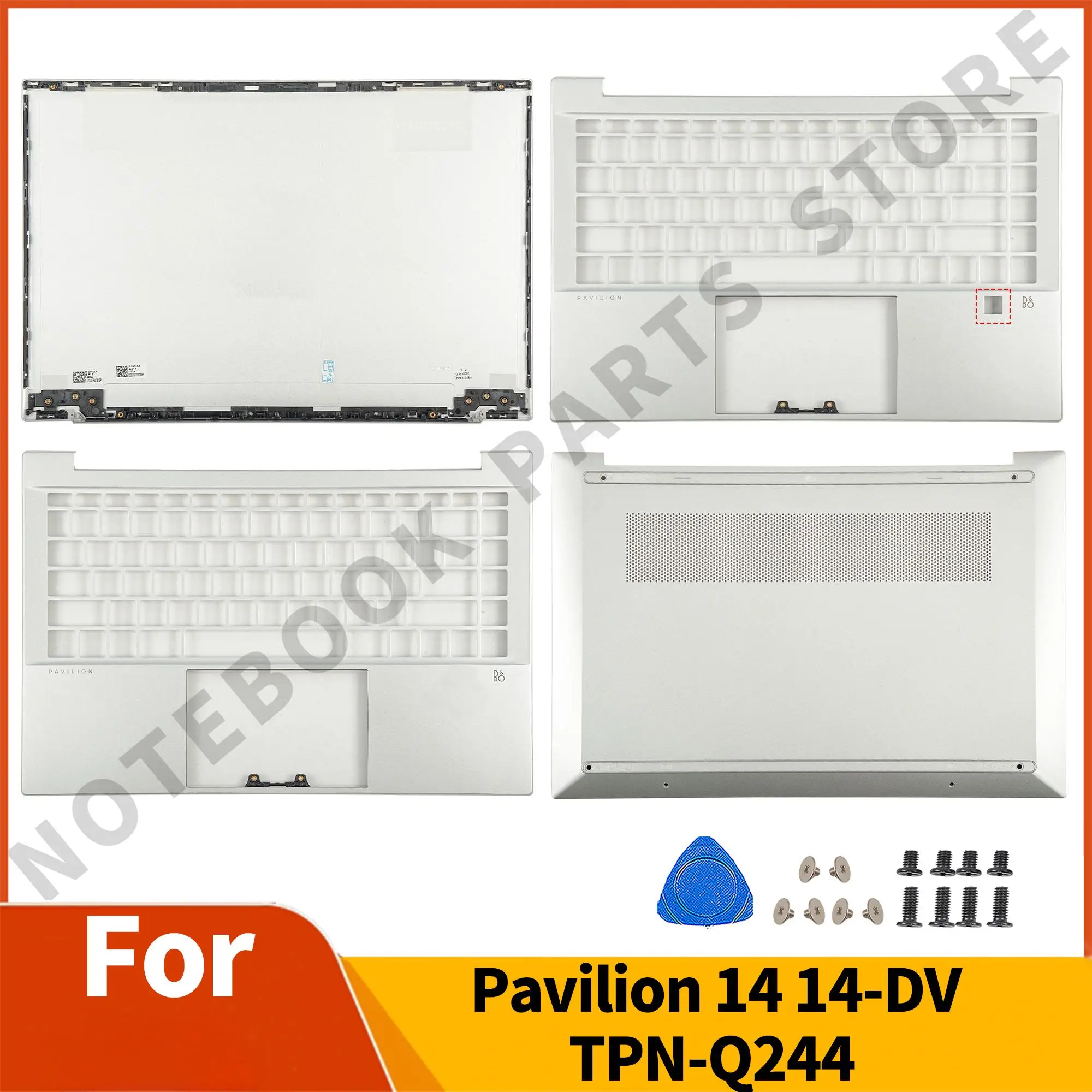 

Для Pavilion 14 14-DV 14-EC 14T-DV TPN-Q244 нижняя часть корпуса, упор для рук, запасные части для ноутбука, серебристая верхняя задняя крышка