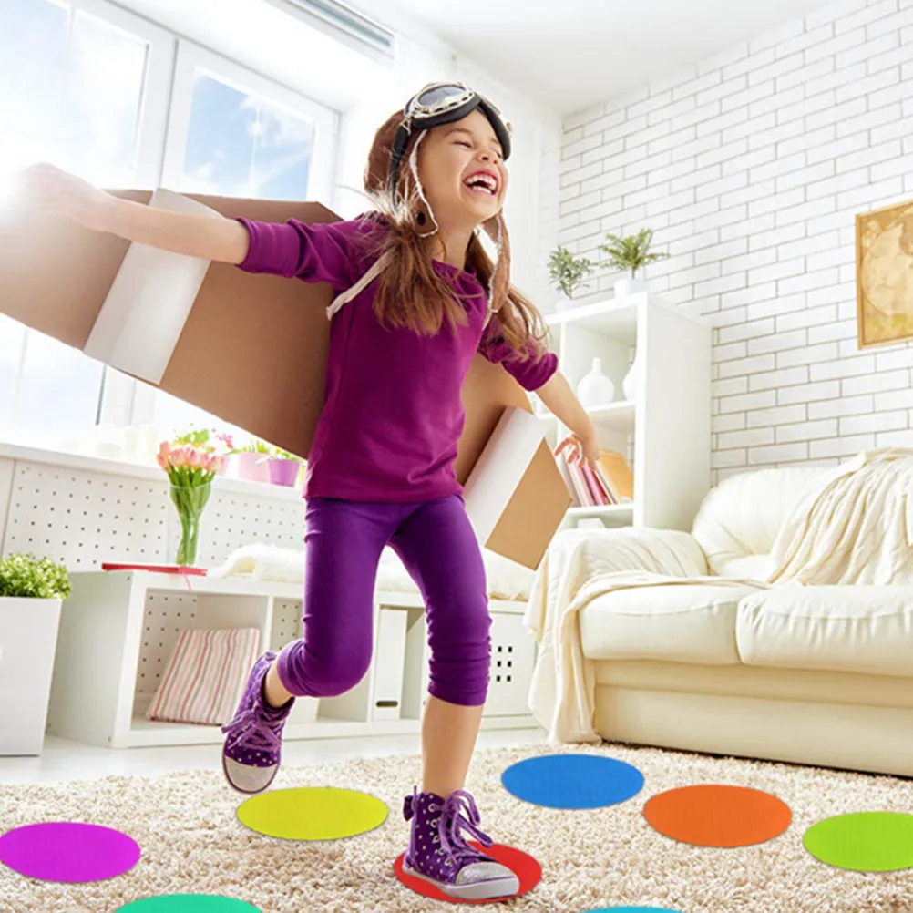 30Pcs Interesting Carpet Stickers Wear-Resistant Nylon Carpet Markers for Spot Sitting Active Games Child Color Tracking