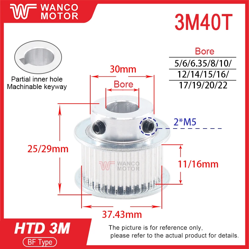 HTD 3M Synchronous Wheel 3M Belt Pulley 40Teeth 42Teeth 44Teeth  HTD3M 40T 42T 44T  HTD3M Timing Pulley