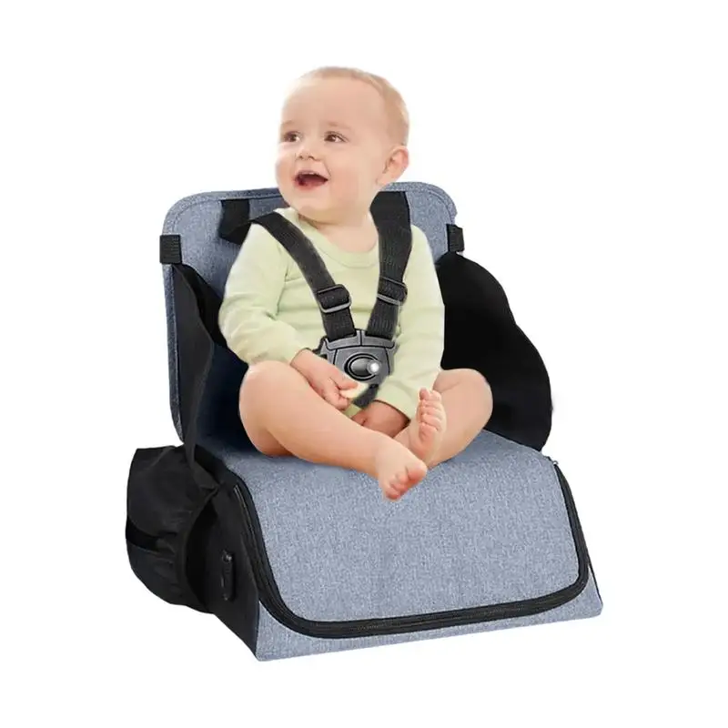 Baby Diaper Bag 2-in-1 Foldable Booster Seat And Diaper Pouch Bag Large Capacity Diaper Organizer Bag Travel Must Have For Baby