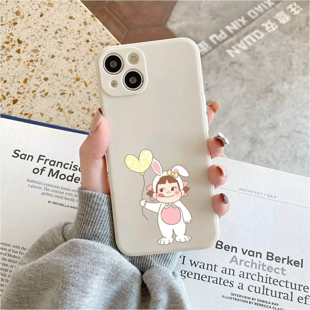 P-Peko Princess Cartoon Phone Case For Iphone 11 13 14 Pro Max X Xr Xs Max Se2020 12mini White Cover Case