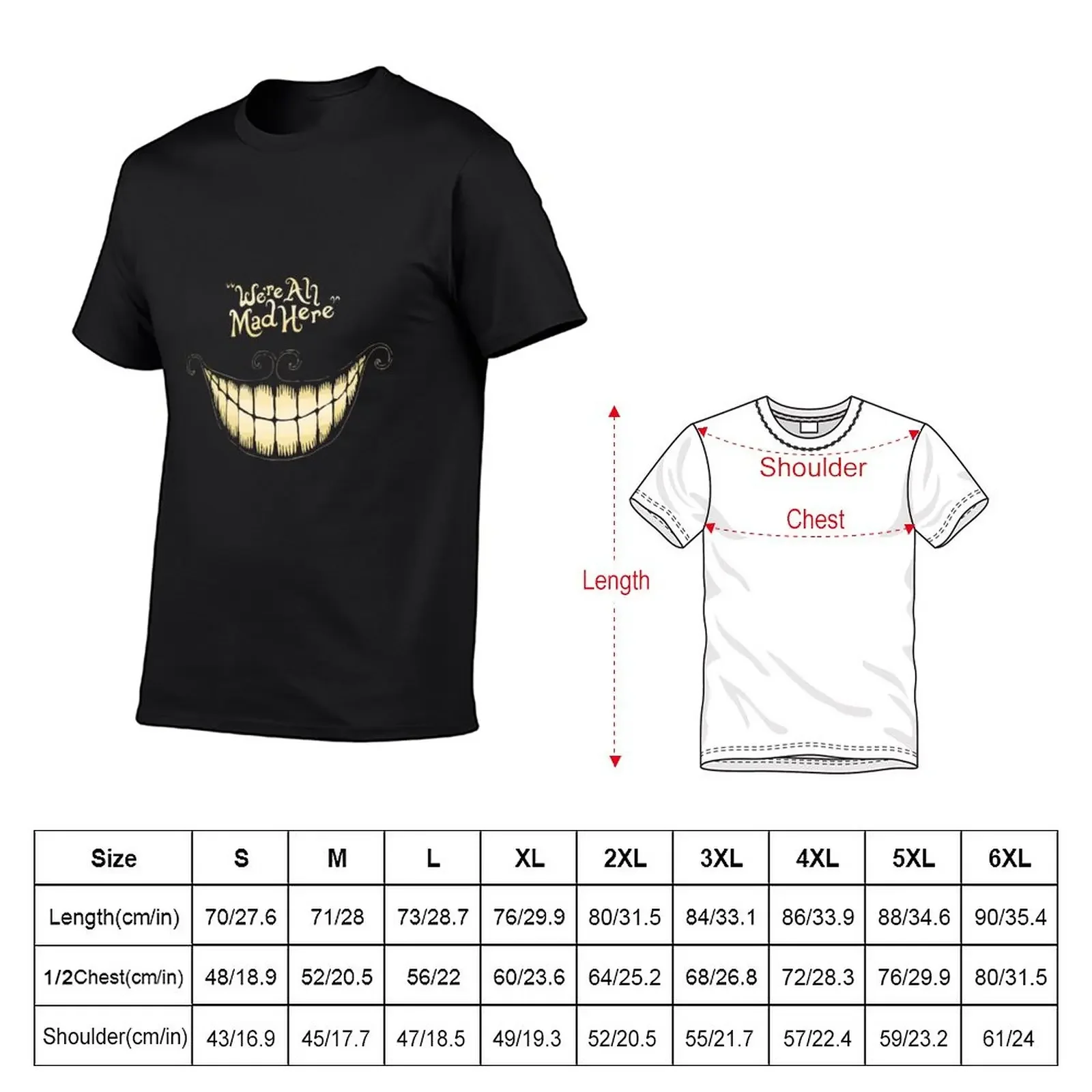 We Are All Mad Here [Cartoon Version] T-Shirt summer top hippie clothes men workout shirt