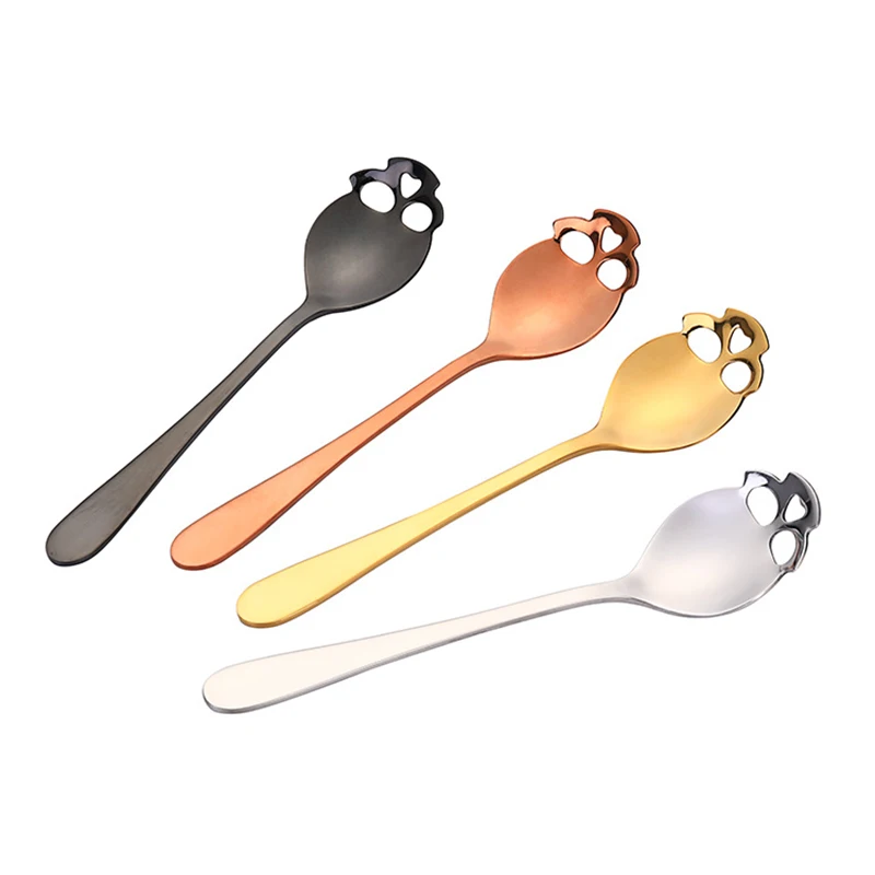 1PCS Coffee Spoon Creative Skull Shape Teaspoon Stainless Steel Tableware Dessert Coffee Scoop For Tea Sugar Christmas Gifts view 5