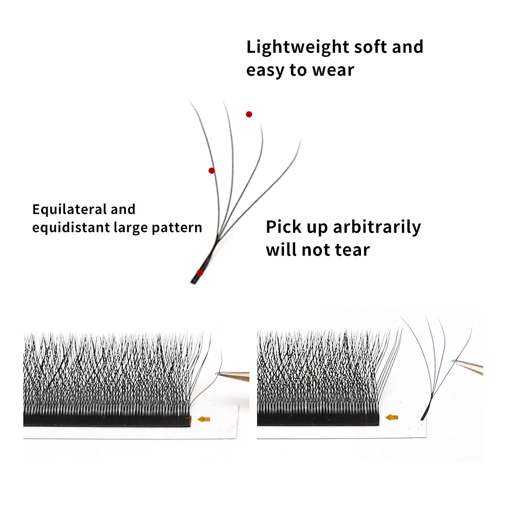 LAIYANUO-extensiones de pestañas con forma de floración automática, abanicos prefabricados, luz suave Natural, alto Idividual, 4D W