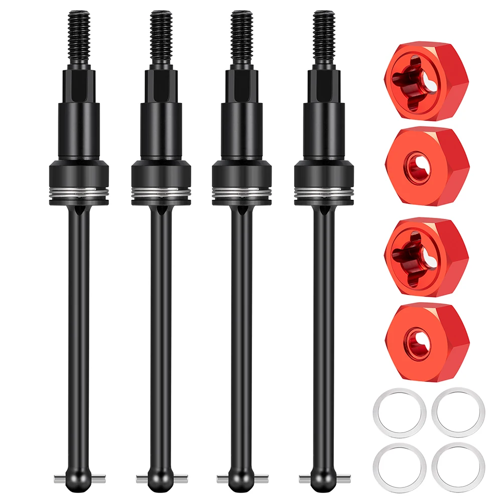 TRINOOD 1 Set Metal Front & Rear Drive Shaft Driveshafts and Adapter For 1/18 GRANITE GROM Typhon Grom RC Car Upgrade Parts
